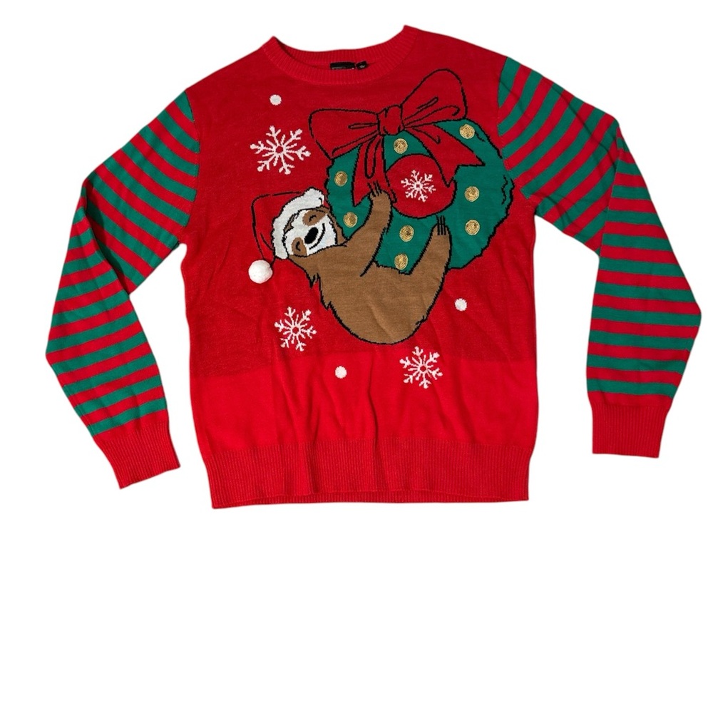 Sloth Ugly Christmas Sweater - EUC - size XL